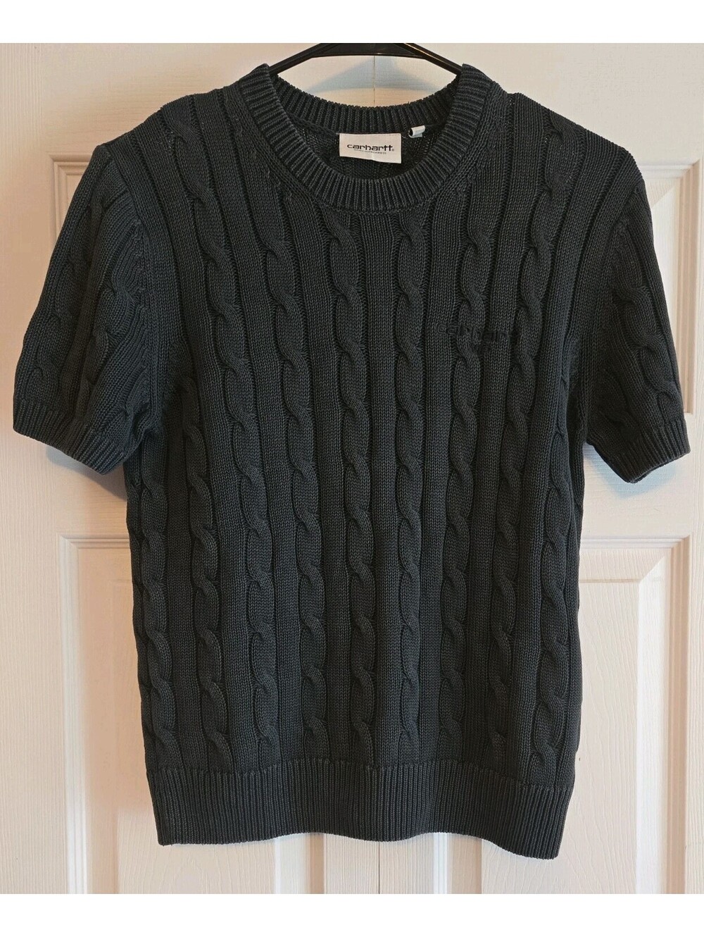 Carhartt Work In Progress Womens Carter Knit T-shirt Cable Knit Preppy Academia